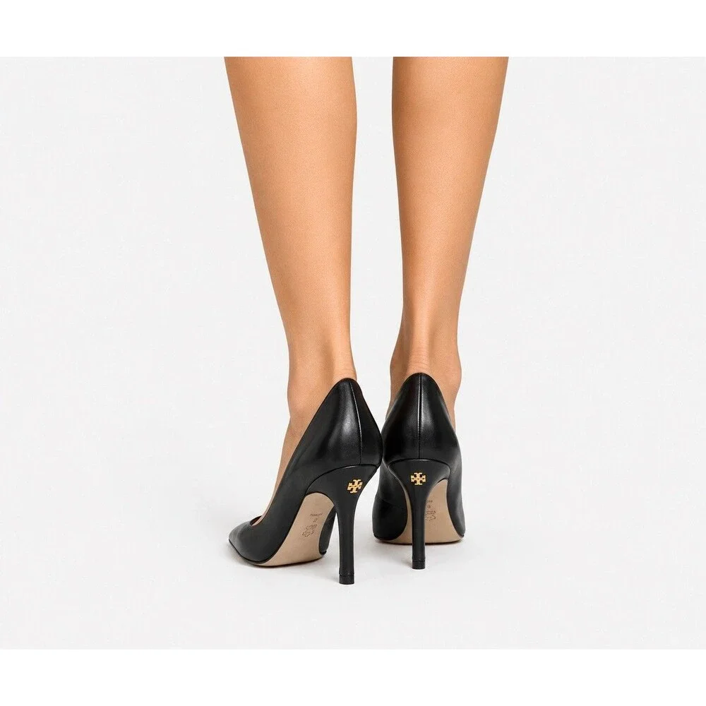 Tory Burch Penelope 85MM Cap-Toe Pump, Size 9 Black Leather New in Box